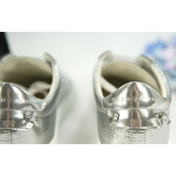 Givenchy Urban Street Silver Metallic Leather Sneakers 37 NIB - Picture 8 of 10